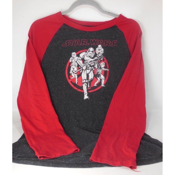 Star Wars Stormtroopers kids 18 Blk/Red Long Sleeve Raglan skate Shirt size 2xL - Picture 1 of 4